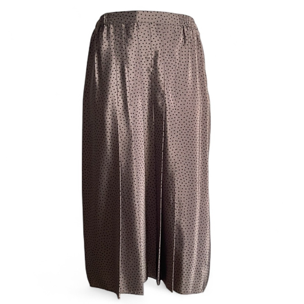 Vintage Sir James Maxi Skirt Pleated Brown Black Polka
Dot Womens Size 12